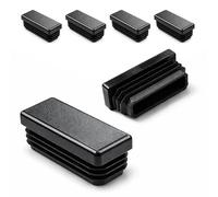 Ajile - Lot De 4 Bouchons Pied de Chaise 50x20mm - Bouchons à Lamelles Plastique Noir À Insérer dans Tube Carré/Rectangulaire - Finition Propre, Anti-Rayure et Anti-Bruit - Mobilier Maison & Pro