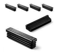 Ajile - Lot De 4 Bouchons Pied de Chaise 60x10mm - Bouchons à Lamelles Plastique Noir À Insérer dans Tube Carré/Rectangulaire - Finition Propre, Anti-Rayure et Anti-Bruit - Mobilier Maison & Pro