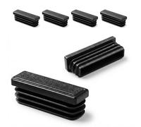 Ajile - Lot De 4 Bouchons Pied de Chaise 70x20mm - Bouchons à Lamelles Plastique Noir À Insérer dans Tube Carré/Rectangulaire - Finition Propre, Anti-Rayure et Anti-Bruit - Mobilier Maison & Pro