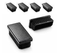 Ajile - Lot De 4 Bouchons Pied de Chaise 70x30mm - Bouchons à Lamelles Plastique Noir À Insérer dans Tube Carré/Rectangulaire - Finition Propre, Anti-Rayure et Anti-Bruit - Mobilier Maison & Pro