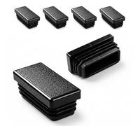 ajile - Lot De 4 Bouchons Pied de Chaise 70x30mm - Bouchons à Lamelles Plastique Noir À Insérer dans Tube Carré/Rectangulaire - Finition Propre, Anti-Rayure et Anti-Bruit - Mobilier Maison & Pro