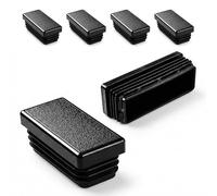 ajile - Lot De 4 Bouchons Pied de Chaise 70x40mm - Bouchons à Lamelles Plastique Noir À Insérer dans Tube Carré/Rectangulaire - Finition Propre, Anti-Rayure et Anti-Bruit - Mobilier Maison & Pro