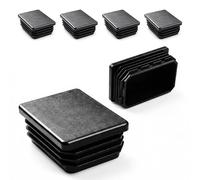ajile - Lot De 4 Bouchons Pied de Chaise 70x50mm - Bouchons à Lamelles Plastique Noir À Insérer dans Tube Carré/Rectangulaire - Finition Propre, Anti-Rayure et Anti-Bruit - Mobilier Maison & Pro