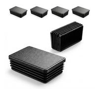 ajile - Lot De 4 Bouchons Pied de Chaise 80x50mm - Bouchons à Lamelles Plastique Noir À Insérer dans Tube Carré/Rectangulaire - Finition Propre, Anti-Rayure et Anti-Bruit - Mobilier Maison & Pro