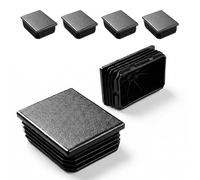 ajile - Lot De 4 Bouchons Pied de Chaise 80x60mm - Bouchons à Lamelles Plastique Noir À Insérer dans Tube Carré/Rectangulaire - Finition Propre, Anti-Rayure et Anti-Bruit - Mobilier Maison & Pro