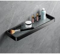 AJINGELA Étagère de rangement murale flottante en métal et verre, étagère de salle de bain, étagère murale pour salle de bain, économie d'espace, antirouille extra forte (30 cm)