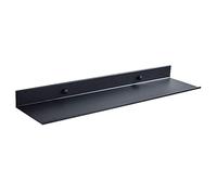 AJINGELA Étagère murale flottante en métal, Noir pour salle de bain, Support mural gain de place, Résistant à la rouille, Extra fort, Étagère flottante pour stockage (1 pc, 15 cm), support de