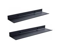 AJINGELA Étagère Murale Flottante en Métal, Noir - Support Mural pour Salle de Bain - Gain de Place - Résistant à la Rouille - Extra Forte - Étagères Flottantes pour Rangement (15 cm, Lot de 2 pièces)