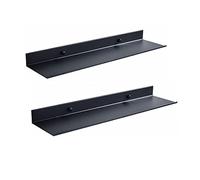 AJINGELA Lot de 2 étagères murales flottantes en métal pour salle de bain, économie d'espace, antirouille extra forte (30 cm, noir)