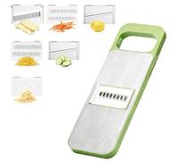 AJNZAU 1 Pièce Mandoline Cuisine, Set Pro 6 Lames Interchangeables, Acier Inoxydable, Coupe Julienne, Rondelles, Onde, Idéal Pour Légumes, Fruits, Salades