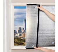 AJTXCSFOQL Film Fenetre Anti Chaleur avec Ventouse Film Anti Regard 100%, Panneau de Protection Solaire en Aluminium pour Bureau Véranda Balcon, Imperméable et Ignifuge(120cm x 120cm)