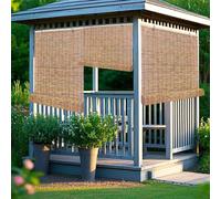AJTXCSFOQL Stores en Bambou tissés à la Main for fenêtres, Stores enroulables naturels 45 60 85 100 120 155, Rideau en Bois for terrasse intérieure et extérieure, Porche, Gazebo(60 x 220 cm)