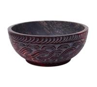 Ajuny Bol décoratif en pierre naturelle sculptée à la main - Motif corde française - Fait à la main - Décoration de table de cuisine - Cadeau de 12,7 cm