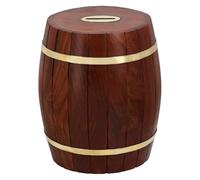 Ajuny Tirelire en Forme de Tonneau en Bois avec des Accents en Laiton 7x5