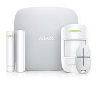 Ajx Kit d'alarme Anti-Bruit sans Fil Blanc | Hub + 3 accessoires, protocole Jeweller, cryptage AES, Ethernet et GPRS, usage professionnel