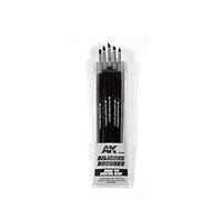 AK Interactive AK9088 Pinceaux Silicone, dureté Rigide, Taille Moyen (5 Pinceaux Silicone)