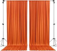 AK TRADING CO. Lot de 2 Rideaux de Fond en Polyester avec Passe-Tringle - Rideaux pour cérémonie de Mariage, fête, décoration de fenêtre - Orange (DRAPE13,7 x 20,3 cm)
