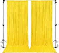 AK Trading CO. Rideaux de Fond en Polyester avec Passe-Tringle - 3 x 3 m - pour cérémonie de Mariage, fête, décoration de fenêtre - Jaune Citron