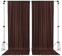 AK TRADING CO. Rideaux de Fond en Polyester avec Passe-Tringle - 3 x 3 m - pour cérémonie de Mariage, fête, décoration de fenêtre - Marron