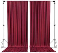 AK TRADING CO. Rideaux de Fond en Polyester avec Passe-Tringle - 3 x 3 m - pour cérémonie de Mariage, fête, décoration de fenêtre - Bordeaux