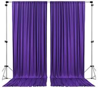 AK TRADING CO. Rideaux de Fond en Polyester avec Poches pour Tringle Violet 3 x 3 m