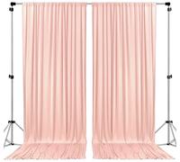AK TRADING CO. Rideaux en Polyester de 3 m x 3 m avec Poches à Tringle, pour cérémonie de Mariage, fête, Maison, décoration de fenêtre - Rose pâle (DRAPE-12,7 x 25,4 cm)