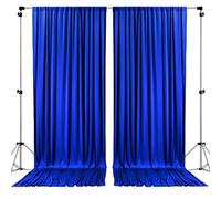 AK Trading CO. Rideaux pour Toile de Fond en Polyester avec Passe-Tringle, Parfaits pour fenêtre, comme décoration de cérémonie de Mariage, de fête, 1,5 x 3 m, Bleu Roi drapé
