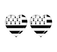 Akachafactory 2X Autocollant Sticker Drapeau Coeur Bretagne Breton