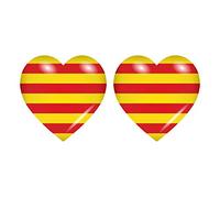Akachafactory 2X Autocollant Sticker Drapeau Coeur Catalogne Catalan