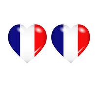 Akachafactory 2X Autocollant Sticker Drapeau Coeur F France