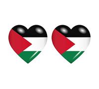 Akachafactory 2X Autocollant Sticker Drapeau Coeur PS Palestine