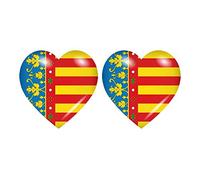 Akachafactory 2X Autocollant Sticker Drapeau Coeur Valencia Valence