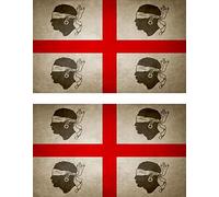 Akachafactory 2X Autocollant Sticker Drapeau Vintage Vieilli Italie sardaigne independant