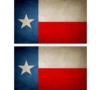 Akachafactory 2X Autocollant Sticker Drapeau Vintage Vieilli USA Texas