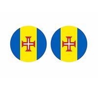 Akachafactory 2X Autocollant Sticker Rond cocarde Drapeau madeire Madeira Portugal