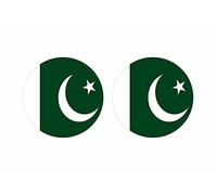 Akachafactory 2X Autocollant Sticker Rond cocarde Drapeau Pakistan Pakistanais