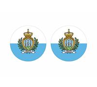 Akachafactory 2X Autocollant Sticker Rond cocarde Drapeau Saint St Marin Marino