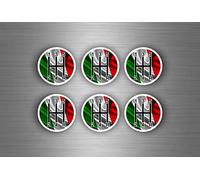 Akachafactory 6X Autocollant Sticker Voiture pommeau Vitesse Drapeau Italie boitier Levier