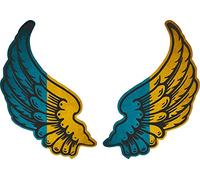 Akachafactory Autocollant Sticker Ailes Biker Motard Drapeau Pays UA Ukraine