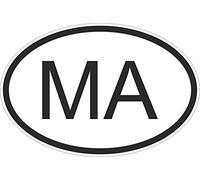 Akachafactory Autocollant Sticker Drapeau Oval Code Pays Voiture Moto Maroc marocain ma