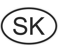 Akachafactory Autocollant Sticker Drapeau Oval Code Pays Voiture Moto Slovaquie slovaque SK