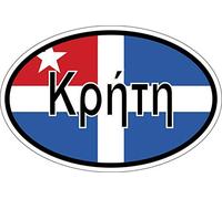 Akachafactory Autocollant Sticker Ovale Oval Drapeau Code Pays Crete grece