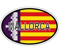 Akachafactory Autocollant Sticker Ovale Oval Drapeau Code Pays Mallorca majorque