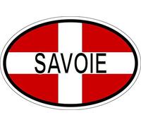 Akachafactory Autocollant Sticker Ovale Oval Drapeau Code Pays Savoie Savoyard