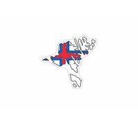 Akachafactory Autocollant Sticker Vinyl Voiture Moto adhesif Carte Drapeau iles îles feroes Faroe