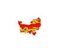 Akachafactory Autocollant Sticker Vinyl Voiture Moto adhesif Carte Drapeau Normandie Normand