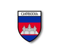 Akachafactory Autocollant Sticker Voiture Moto Blason Ville Drapeau Cambodge cambodgien