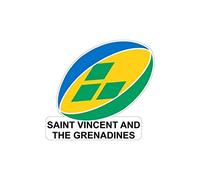 Akachafactory Autocollant Sticker Voiture Moto Drapeau Ballon Rugby Saint Vincent Grenadines
