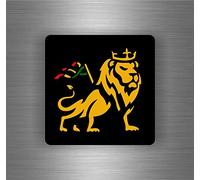 Akachafactory Autocollant Sticker Voiture Rasta Reggae One Love Lion Drapeau Jamaique ref15