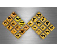 Akachafactory Planche A4 Scrapbooking Sticker Autocollant Panneau signalisation Australie